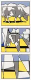 Roy Lichtenstein, Cow Triptych (Cow Going Abstract), 1982, screenprint on paper