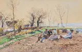Hugo Mühlig, Rast auf dem Feld