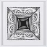 Marcello Morandini, Komposition 655 B, 2017, Serigrafie auf Acryl über Baumwollpapier, in Holzrahmen