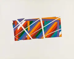 Dóra Maurer, "Szétprojektált Quasikép", 1987, Acryl auf Hartfaserplatte