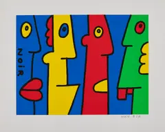 Yes or Noir by Thierry Noir, 2003, Farbserigrafie auf leichtem Karton, sold Sep 2022