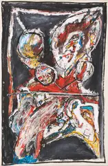 Jacques Doucet, Composition, 1973, Öl auf Velin