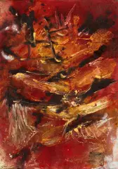 Otto Greis, Ohne Titel (Tuareg I / 55), 1955, Mischtechnik auf Leinwand