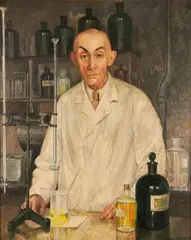 Edmund Schaefer-Osterhold, "Prof. Dr. Ilzhöfer", Öl auf Hartfaser