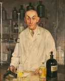 Edmund Schaefer-Osterhold, "Prof. Dr. Ilzhöfer", Öl auf Hartfaser