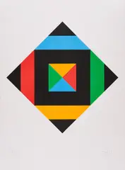 Aus: Hommage à Picasso by Max Bill, 1972, Farbserigrafie auf Velin, sold Feb 2023
