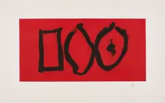 Three Forms by Robert Motherwell, 1988, Farbradierung auf Velin, sold Mar 2023