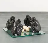 Wang Shugang, Meeting, 2008, 6-teilig. Bronze, braun patiniert und Stein