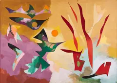 Theodor Werner, Ohne Titel, 1950, Mischtechnik auf Papier