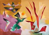 Theodor Werner, Ohne Titel, 1950, Mischtechnik auf Papier