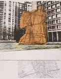 Christo, Wrapped Sylvette (Aus: Hommage à Picasso), 1973, Farblithografie und Collage auf leichtem Karton