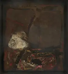 "Montage mit Naturobjekt II" by Karl Fred Dahmen, 1964, Mischtechnik und Assemblage in Objektkasten, sold Mar 2023