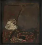 Karl Fred Dahmen, "Montage mit Naturobjekt II", 1964, Mischtechnik und Assemblage in Objektkasten