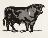 Bull I (Bull Profile Series) by Roy Lichtenstein, 1973, Linolschnitt auf Arjomari, sold Nov 2022