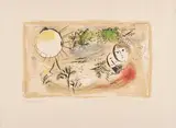 Die Rast by Marc Chagall, 1968, Farblithografie auf chamoisfarbenem Arches (Wasserzeichen), sold Jan 2023