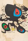 Plakat für die Ausstellung "Homage to Miró", The Museum of Modern Art, New York by Joan Miró, 1973, Farblithografie auf Arches (Wasserzeichen), sold Jan 2023