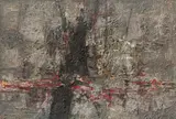 Karl Fred Dahmen, "Vegetative Komposition", 1955, Mischtechnik auf Leinwand, auf Holz aufgezogen