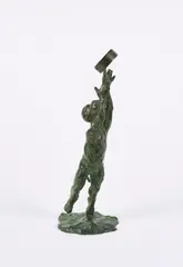 Affe mit Ring by Jörg Immendorff, 2006, Bronze, grün patiniert, sold Oct 2022