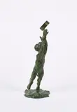 Jörg Immendorff, Affe mit Ring, 2006, Bronze, grün patiniert