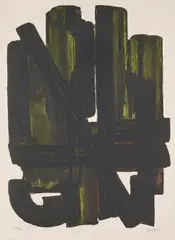 Pierre Soulages, Eau-forte VIII, 1957, Farbradierung auf BFK RIVES (Wasserzeichen)
