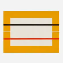 Donald Judd, Untitled #4, 1990, woodcut in colors with hand-stenciling on Tosa Hanga