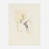 Picasso: un billet pour la gloire (from the After 50 Years of Surrealism portfolio) by Salvador Dalí, 1974, etching with hand-coloring on Arches, sold May 2024