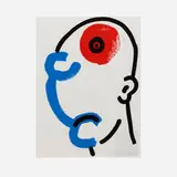 Keith Haring, Plate 13 (from The Story of Red and Blue portfolio), 1989-90, screenprint in colors