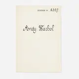 The Thirteen Most Wanted Men (Dossier No. 2357) exhibition catalog and print by Andy Warhol, 1967, printed exhbition catalog, screenprint, sold May 2024