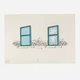 Claes Oldenburg, Proposal for a Civic Monument in the Form of Two Windows, 1982, lithograph in colors on Arches Cover