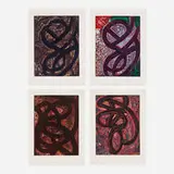 Louise Fishman, Suite of four works, 1984, woodcut in colors with hand-deletions on Arches