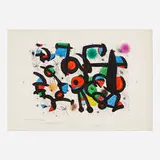 Les amoureux du parque Güell by Joan Miró, 1980, lithograph in colors, sold May 2024