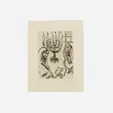 Marc Chagall, Le candélabre, 1967, etching
