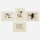 Joan Miró, Four works from the Ocells de Montroig portfolio, etching on pearl Japon paper