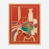 Françoise Gilot, La pastèque et l'ananas, 1976, lithograph in colors on Arches