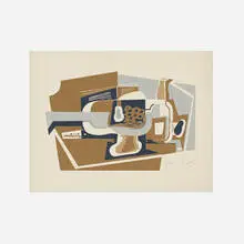 Juan Gris, Nature morte, 1922-23, pochoir in colors