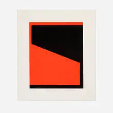 Rojo y negro by Carmen Herrera, 1993, screenprint in colors, sold May 2024