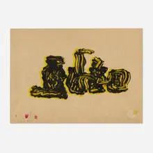 Maltese by Ed Moses, 2001, lithograph in colors on Japan paper, sold May 2024