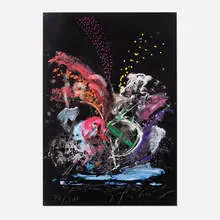 Fontaine Jo Siffert (from the Eight by Eight to Celebrate the Temporary Contemporary portfolio) by Jean Tinguely, 1984, screenprint in colors on Technosil, sold May 2024