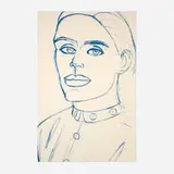 Alex Katz, Kate (White and Blue), 2006-07, cyanotype on Arches Watercolor CP White 356