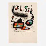 Josep-Lluís Sert exhibition poster by Joan Miró, 1978, lithograph in colors on Arches, sold May 2024