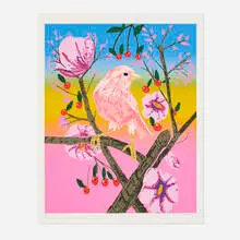 Ann Craven, Sunset Moon Bird, 2023, screenprint in colors on Somerset Velvet