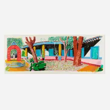 David Hockney, Hotel Acatlán: Second Day (from the Moving Focus series), 1984-85, lithograph in colors on two sheets of TGL handmade