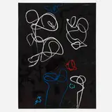 Untitled by Emerson Woelffer, 1984-85, oil stick, enamel and collage on canvas, sold Apr 2024
