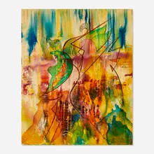Joseph Meierhans, Abstract Composition, oil on Masonite