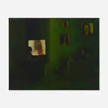 Michael Harrington, Green T.V. Room, 2004, oil on canvas