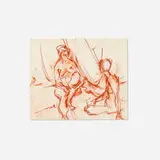Mercedes Matter, Figure Study, sanguine on paper