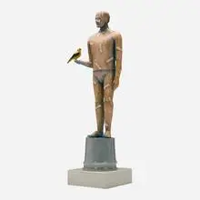 Patti Warashina, Band-Aid Man (from the Four Foot series), 1988, earthenware, underglaze, glaze