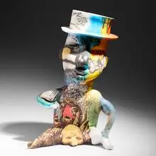 Michael Lucero, Precolumbus Man (from the New World series), 1991, glazed and hand-painted earthenware