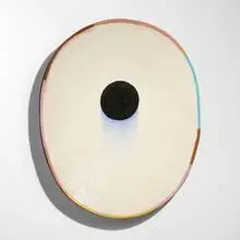 Untitled (Oval) by Jun Kaneko, 1987, glazed stoneware, sold Jun 2025