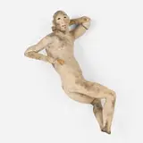 Daisy Youngblood, Running Man, 1990, low-fired earthenware, wood